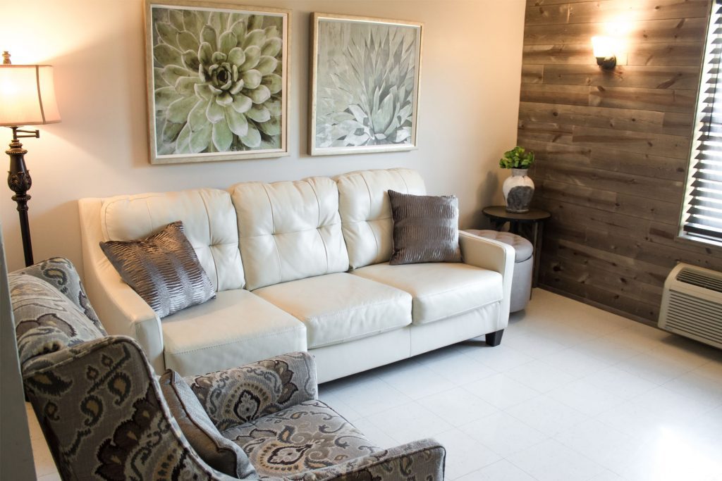 A living area in a long term care facility